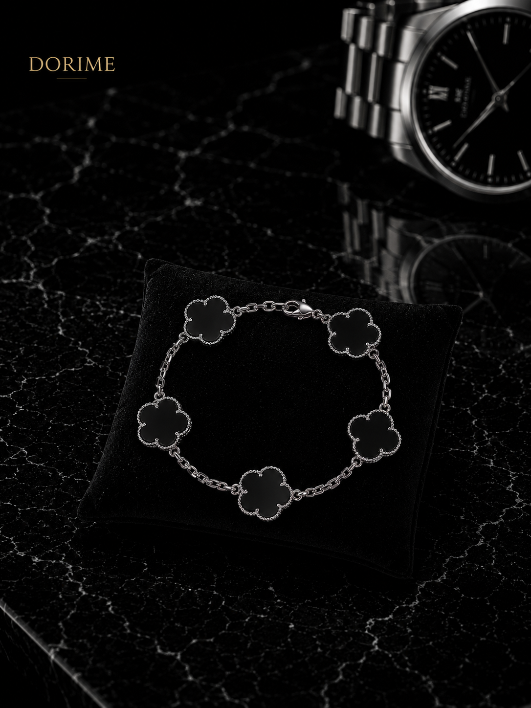 Midnight Clover Bracelet