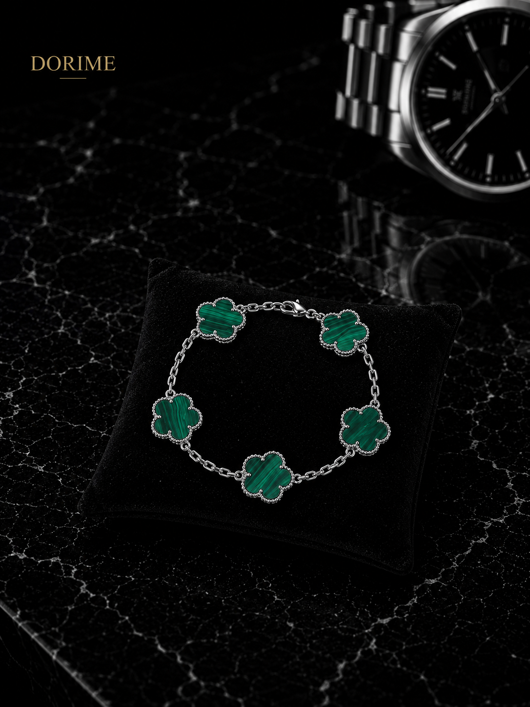 Midnight Clover Bracelet