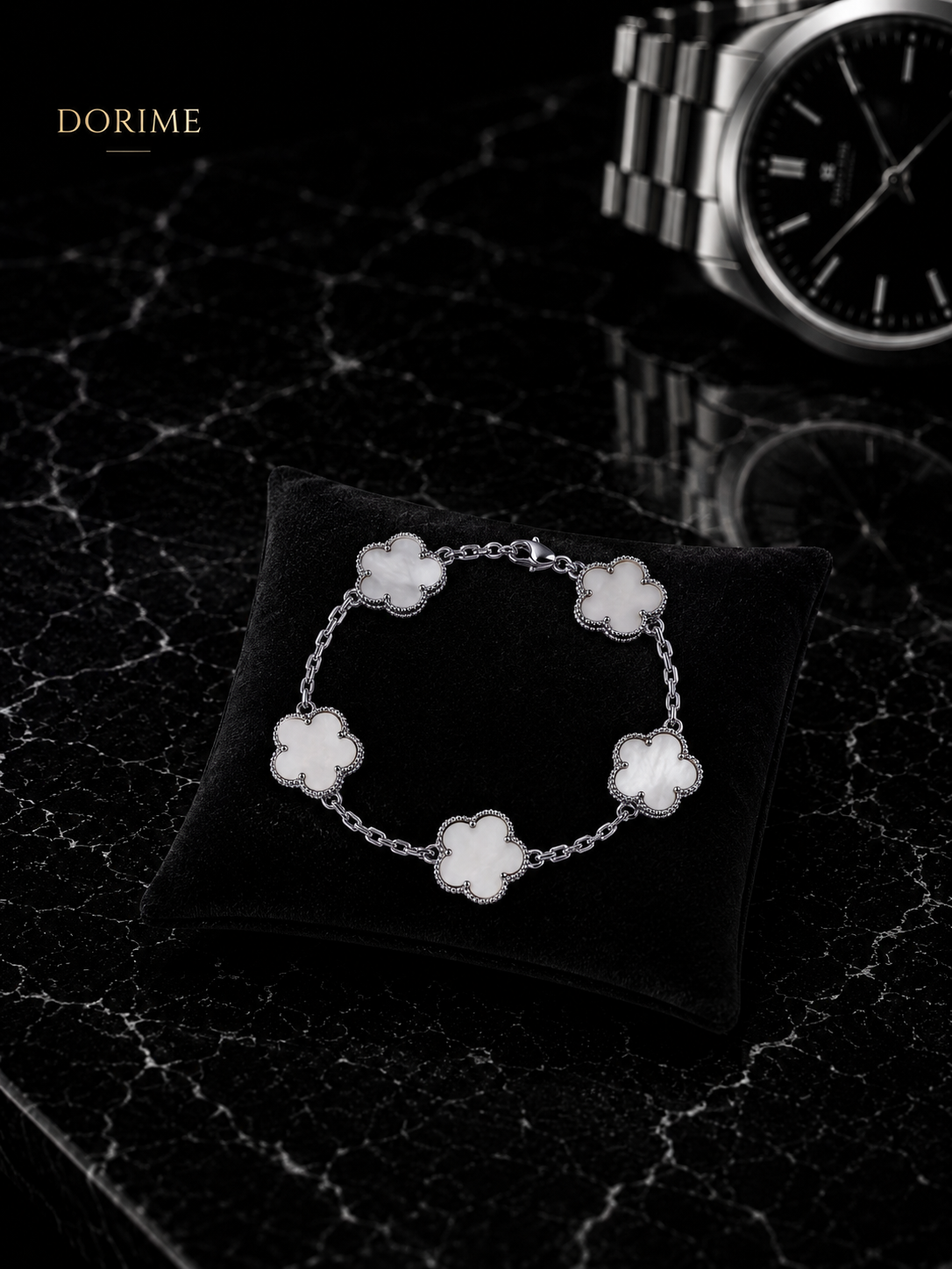 Midnight Clover Bracelet