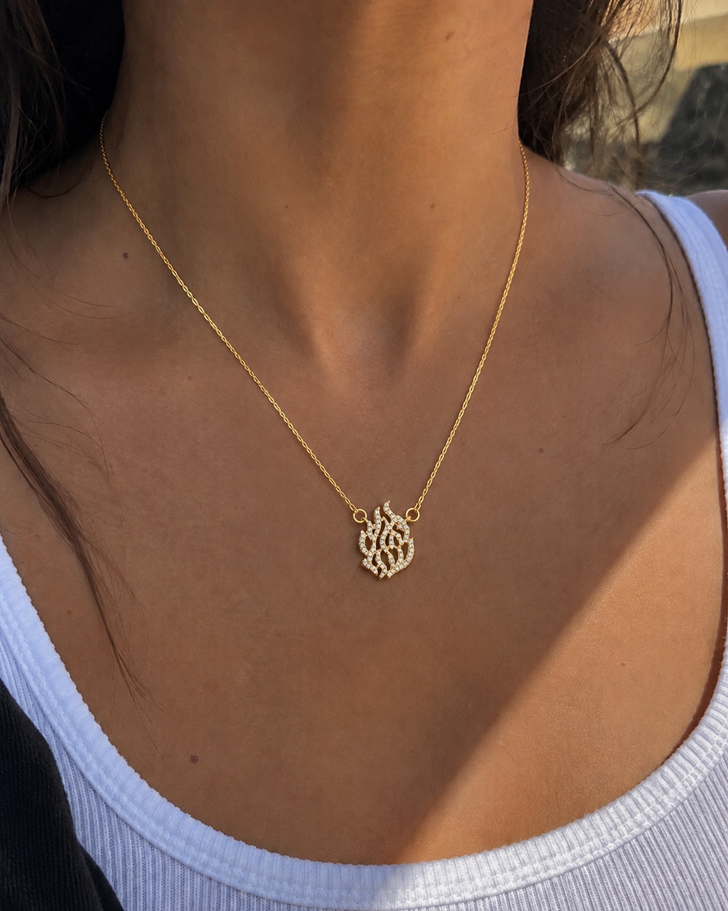 Flame Glow Necklace - 18K Gold Plated